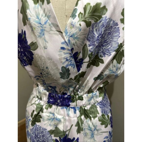 New Sam Edelman Womens Silky Floral Print Midi Dress Purple Mist Size Large - Picture 6 of 14